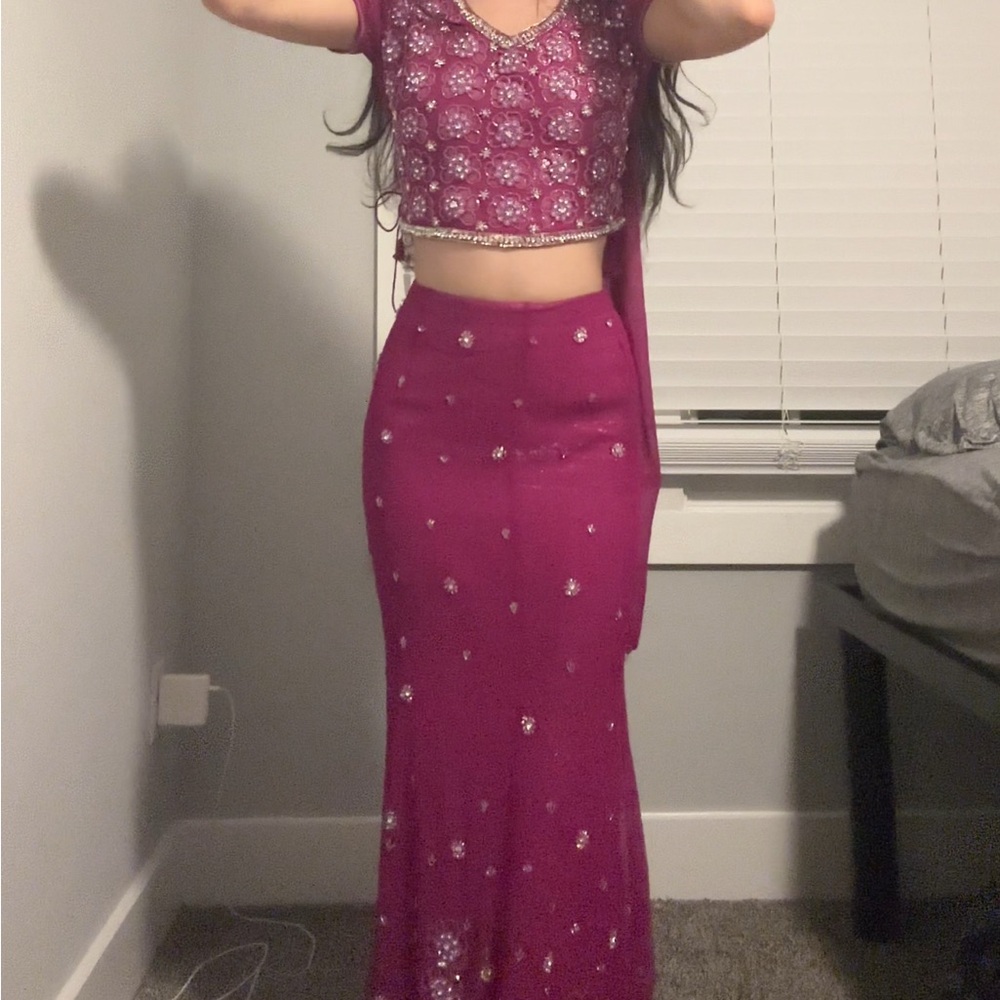 Embellished Magenta Lehenga